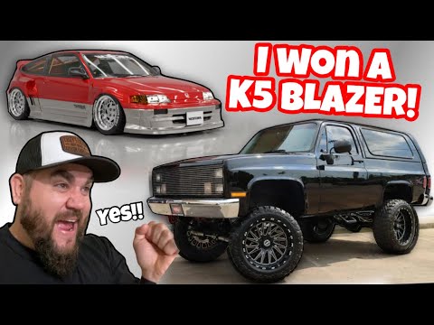 V8 HONDA GETS CUSTOM PARTS FROM CRX HEAVEN! I WON A CUSTOM K5 BLAZER! 12” LIFT 4WD LS! thumbnail