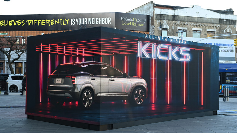 NEW YORK, NEW YORK - MARCH 22: Sporting bold shapes and undeniable style that would be as at home in a sneakerhead's collection as in their driveway, Nissan today unboxed the all-new 2025 Kicks with an interactive experience in Brooklyn, at the opening rounds of the 2024 NCAAВ® Men's Basketball Tournament at Barclays Center on March 22, 2024 in New York City. (Photo by Dave Kotinsky/Getty Images for Nissan)