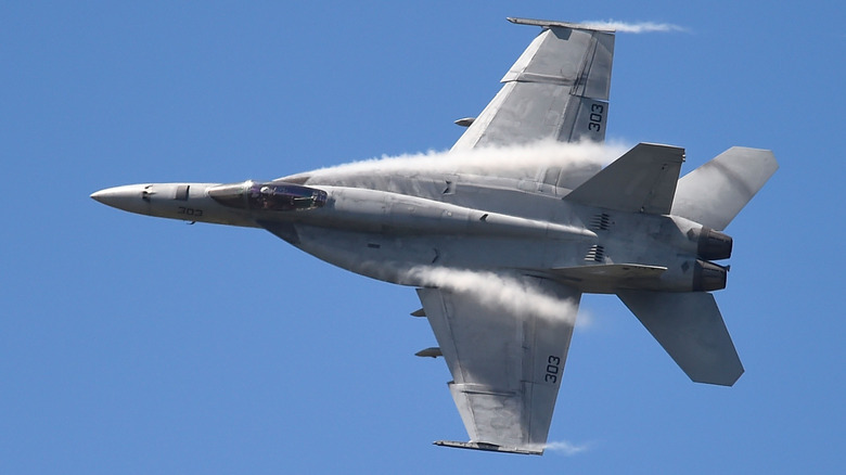 Винищувач F/A-18E Super Hornet ВМС США під час бомбового удару