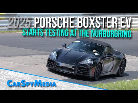 2025 Porsche 983 Boxster EV Electric Prototype Starts Testing At The Nürburgring thumbnail